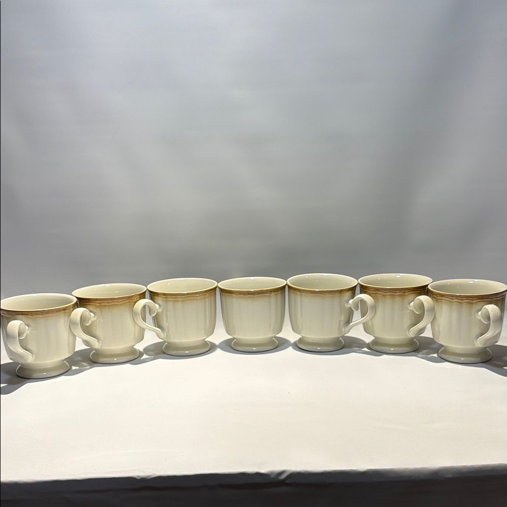 Seven Classic Cream and Tan Mug Set